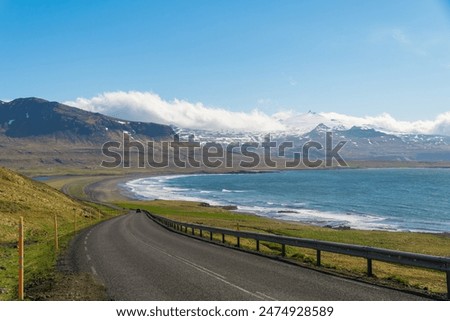 Similar – Image, Stock Photo Road on the Icelandic Peninsula Snaefellsnes