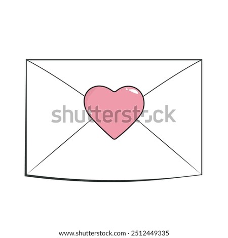 Envelope with pink heart vector