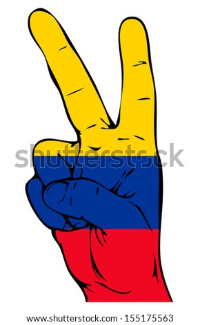 Peace Sign of the Colombian flag
