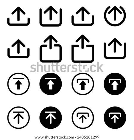 upload icon symbol swipe up icon button. Scroll arrow up icon sign - uploading file icon button, send, export icons