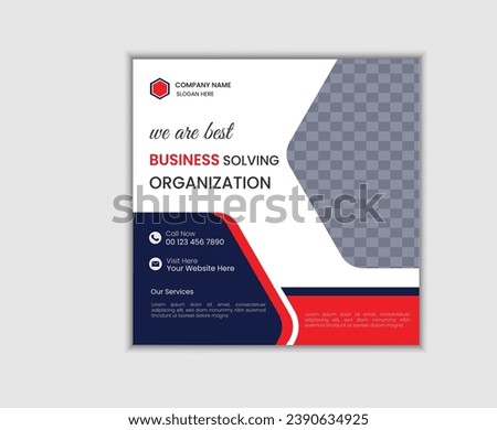 Business square social media banner, web banner template. Corporate Promotional banner for social media post, vector eps 10