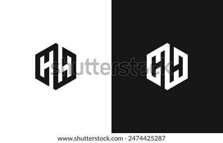 monogram h h hh logo initial hexagon sport gym technology