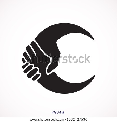 	
Cooperation Abstract Vector Sign, Symbol or Logo Template. Hand Shake Incorporated in Letter C Concept. Isolated.