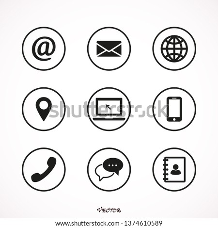 	
Contact us icons. Web icon set