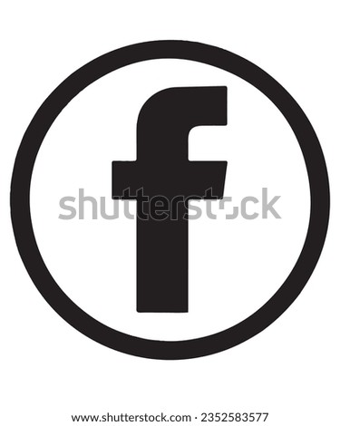 Facebook Logo Design Black with Circle