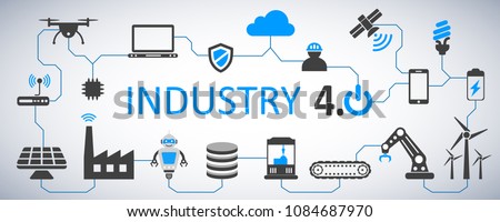 Industry 4.0 infographic factory of the future – stock vector