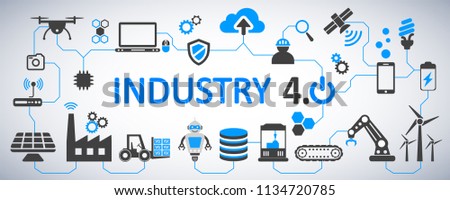 Industry 4.0 infographic factory of the future – vector