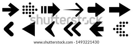 Set arrow icon. Collection different arrows sign. Black vector arrows – vector Photo stock © 