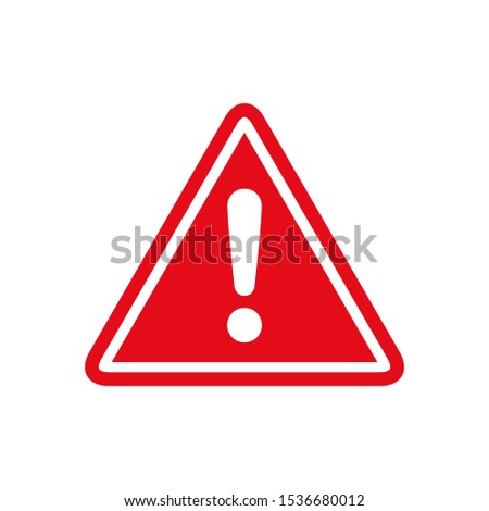 Warning, precaution, attention, alert icon, exclamation mark in triangle shape – stock vector