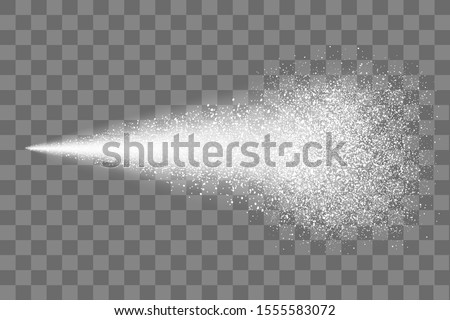 Water spray mist of atomizer or smoke, paint dust particles. Modern spray effect on transparent background – vector