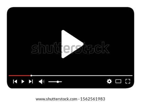 Video player. Multimedia player social media. Video player interface template for web and mobile apps – vector