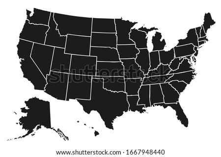 United States of America map. USA map with states isolated – stock vector