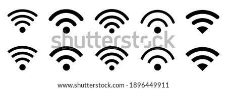 Wifi internet icons sign set, wifi icon collection in various shapes with rounded and sharp corners – stock vector