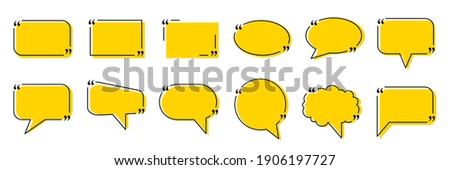 Set quote box frame, texting quote blank template boxes, design boxes quotation bubble blog symbols, bubble blog quotes symbols – stock vector