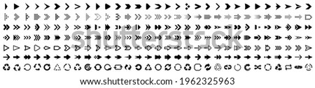 Set arrow icons. Collection different arrows sign. Set different cursor arrow direction symbols in flat style. Black arrows icons – stock vector