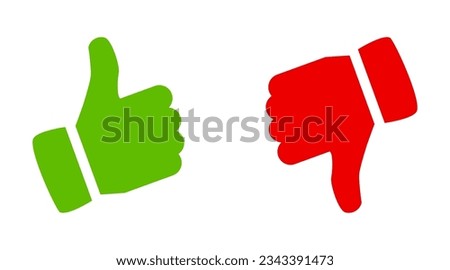 Thumb up and thumb down sign. Up and down index finger sign - vector for stock