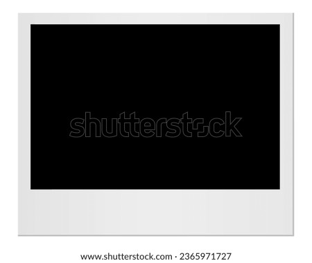 Empty white photo frame. Realistic horizontal photo card frame mockup - stock vector