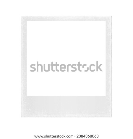 Empty white polaroid photo frame with scratches, old photo card film analog frame mockup - stock vector