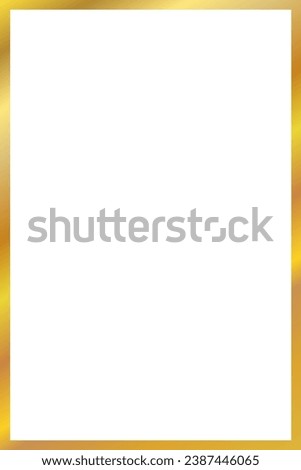 Gold luxury shiny vintage frame with reflection, vertical golden border decoration - stock vector