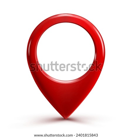 Pin map marker pointer 3d, red GPS location flat symbol, domain marker location – stock vector