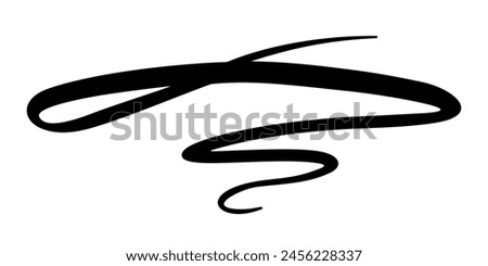 Swash swooshes tail sign. Underline text swoops tails for calligraphy, logos, font icon. Underlines hand drawn stroke