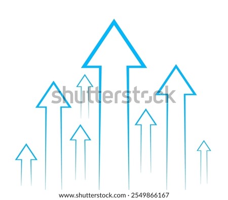 Arrows move upward, growth concept