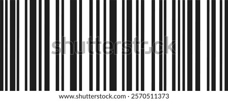 Barcode background, black and white vertical stripes pattern