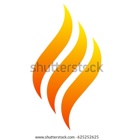 Fire with three tongues of flame. Icon illustration for design - stock vector