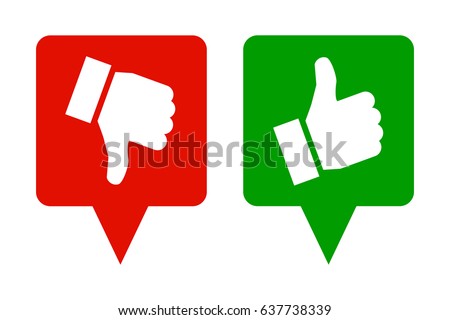 Thumb up and down - stock vector