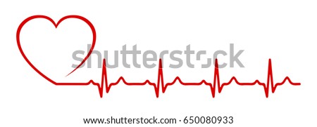 Heart pulse, one line - vector
