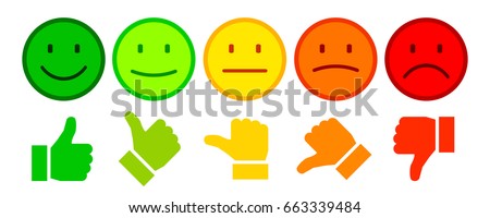 Valuation by emoticons - stock vector