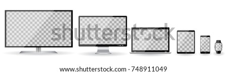 Set technology devices - stock vector