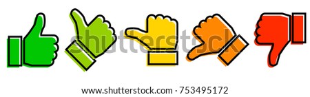 Valuation thumbs sign - stock vector