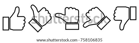 Valuation thumbs sign - vector