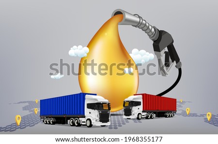 Petroleum oil is a fuel that powers the transportation, concept shipment cargo containers product with logistics and delivery service online order instant shipping a customer for vector illustration