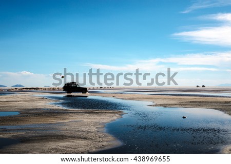 Similar – Image, Stock Photo Terrain vehicle at Salar de uyuni salt flat in Bolivia