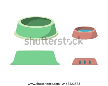 Image, Stock Photo Bowl with water for dogs and watering can on paving stones