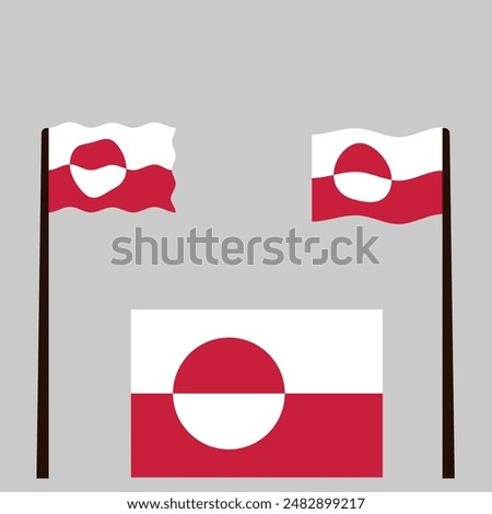 Greenland flag. page symbol for your web site design Greenland flag logo, app, UI. Greenland flag Vector illustration, EPS10.