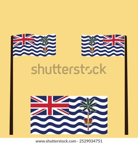 Detailed Illustration of a Waving Flag of British Indian Ocean Territory