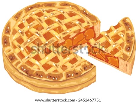 It is an illustration of an apple pie.