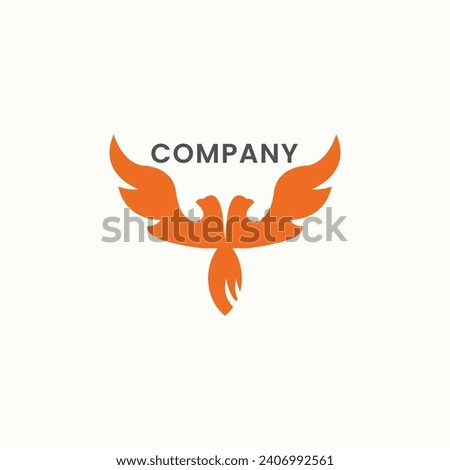 Double headed eagle logo vector design.Double bird logo icon,Royal bird heraldry emblem.Eagle logo.Bird company logo