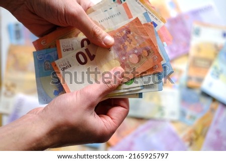 Similar – Image, Stock Photo Got a euro? Concept poverty, begging, begging and borrowing money.