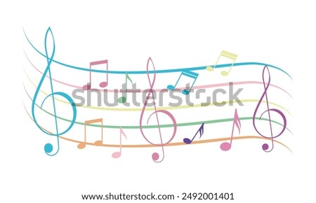 Music notes symbol vector illustration.Music notes icon set. Musical key symbols.