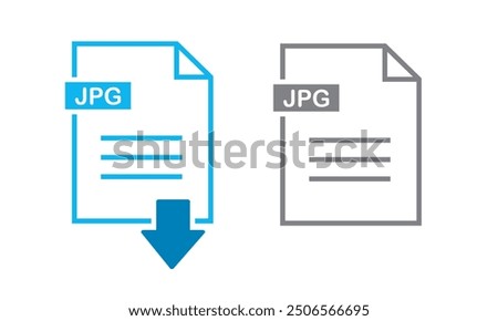 Jpg icon on white background. file Jpg download icon.