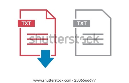 Txt icon on white background. file Txt download icon.