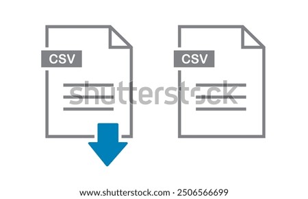 Csv icon on white background. file Csv download icon.