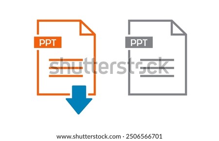 Ppt icon on white background. file Ppt download icon.