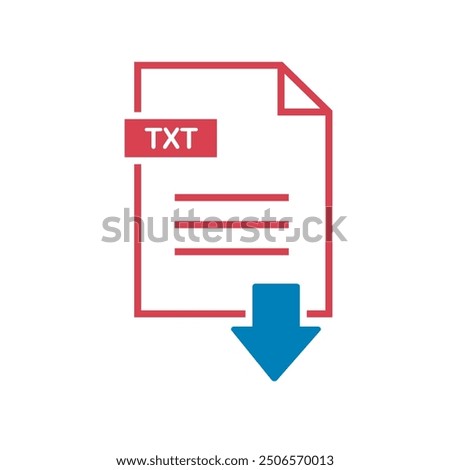 Txt icon on white background. file Txt download icon.