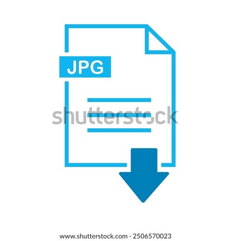 Jpg icon on white background. file Jpg download icon.