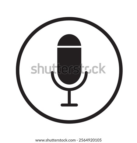 Microphone vector icon set. Microphones audio podcast vector icons. Microphone - Illustration Icons.